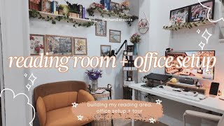 building my reading room and WFH office setup 💻  cozy room tour Ikea reading nook 📚 [upl. by Joseph]