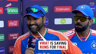 MIC🎙️ Rohit Sharma said quotVirat is saving runs for the Finalquot after winning IND vs ENG T20 semifinal [upl. by Sufur]