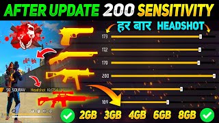 After Update 200 Sensitivity Settings  Free Fire Max Auto HeadShot Sensitivity  Garena Free Fire [upl. by Donell]