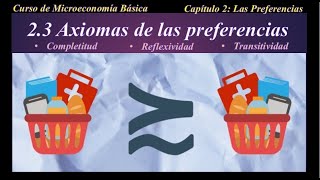 MicroBásica 23 ¿Qué son los axiomas de las preferencias Completitud Reflexividad Transitividad [upl. by Ahsieat]