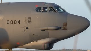 B52H Stratofortresses TakeOff for its Return to Home Station at the end of the Bomber Task Force [upl. by Braun]