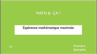 Espérance mathématique maximale [upl. by O'Rourke]