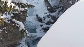 Athabasca Falls in Winter  Jasper National Park [upl. by Lebna]