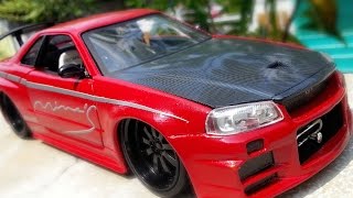 Amazing Transformation Nissan Skyline GTR R34 Fast and Furious Paul Walker water slide decal [upl. by Melentha]