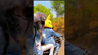 Pikachu and Rabbit Riding Time 😍 bikelover raider motovlog [upl. by Pippo161]