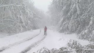 STORM CENTER Noreaster bears down bringing heavy snow and strong winds [upl. by Ramedlav]