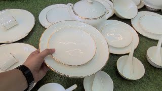 Dinner Set Bone China Gold Band75pcs 8Memberswholesale price whats app 7205705111 COD AVAIL [upl. by Easter771]