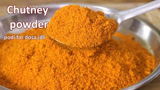 Chutney Powder Recipe  Dry Chutney Pudi Recipe  Side Dish For Dosa and idli  Idli Podi Recipe [upl. by Nnanerak]