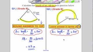 GCSE Sectors of Circles and Arc lengths [upl. by Aciraj]