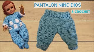 🧶 PANTALÓN TEJIDO A CROCHET PARA NIÑO DIOS 💙 BOYS SET GOD PANTALON PART 2 [upl. by Eidda]