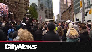 Hundreds gather for Remembrance Day ceremony at Old City Hall [upl. by Lanevuj158]