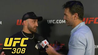 Alex Volkanovski reacts to Ilia Topuria knockout out Max Holloway at UFC 308  ESPN MMA [upl. by Giacamo]