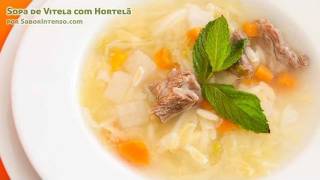 Sopa de Vitela com Hortelã [upl. by Yalhsa]