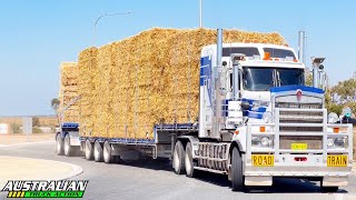 Kenworth T909 hay road train turning [upl. by Edasalof]