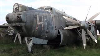 Derelict Shackleton at Long Marston Airfield Engine run Coventry [upl. by Richy]