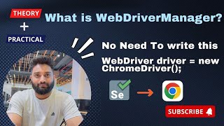 WebDriverManager  No Need to write this WebDriver driver  new ChromeDriver  selenium java [upl. by Ebbarta]