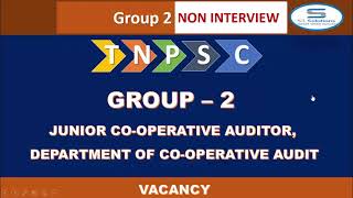 TNPSC GP2 NON INTV POST JUNIOR COOPERATIVE AUDITOR  VACANCY [upl. by Ludmilla]