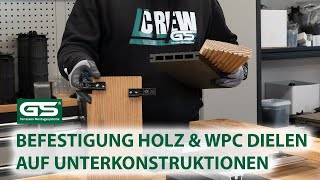 Befestigung Holz WPC Diele auf Unterkonstruktionen sichtbare amp unsichtbare Befestigung [upl. by Turley]