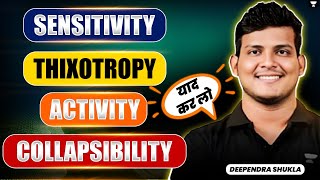 SENSITIVITY  THIXOTROPY  ACTIVITY  COLLAPSIBILITY  Soil Mechanics  Civil Engg  Deependra Sir [upl. by Arzed]