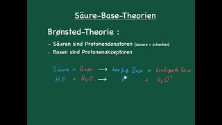 SäureBaseTheorien Arrhenius und Brönsted [upl. by Yamauchi]