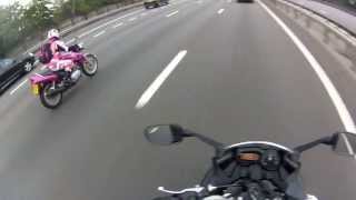 Girl on epic pink motorcycle [upl. by Ecreip]