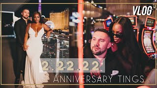 VLOG  LUXURY RESORT in Vegas   2 YEAR ANNIVERSARY  CAN I FIT MY WEDDING DRESS 🥴👩🏾‍🦯 [upl. by Roderigo]