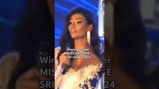 WINNING ANSWER MISS UNIVERSE SRI LANKA 2024 MELLONEY DASSANAYAKE missuniversesrilanka missuniverse [upl. by Sigsmond]