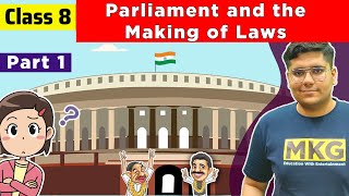 Parliament and the Making of Laws  Class 8 Civics Chapter 3  Part  1 [upl. by Joel]