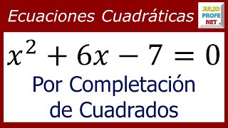 ECUACIONES CUADRÁTICAS POR COMPLETACIÓN DE CUADRADOS  Ejercicio 1 [upl. by Ayle]