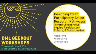 Designing Youth Participatory Action Research Pathways  DML2016 Workshop Interview [upl. by Etrem774]