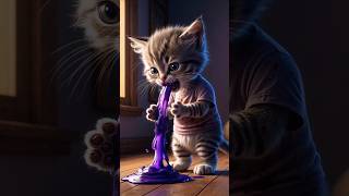 Sad beautiful Cat Son Animation hybrid ❤️ animals ytshorts shorts [upl. by Niryt]