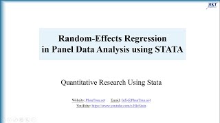 RandomEffects Regression in Panel Data Analysis using Stata [upl. by Ellimac]