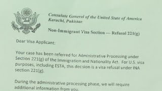 what should I do USA visa refusal letter 221g issue and no passport return from embassy [upl. by Cyd223]