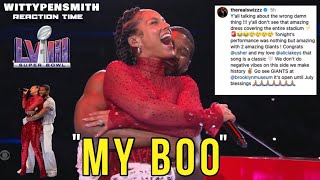 Usher amp Alicia Keys Get Cozy During Super Bowl Performance Swizz Beatz Responds Reaction [upl. by Nnaitak]