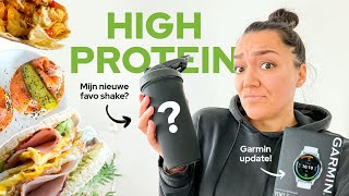 Wat ik eet op een dag high protein  Eiwitpoeder struggles  Garmin review nog steeds blij [upl. by Roderigo]