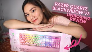 RAZER QUARTZ BLACKWIDOW V3 UNBOXING REVIEW [upl. by Midan]