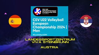 CEV U22 2024 QUALIFIERS MEN Spain vs Serbia [upl. by Nissy]