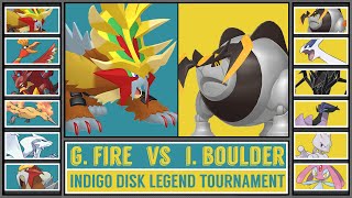 GOUGING FIRE vs IRON BOULDER  Indigo Disk Legendary Pokémon Tournament Battle 1 [upl. by Ysabel377]