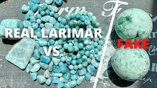 HOW TO SPOT FAKE LARIMAR REAL LARIMAR FROM THE DOMINICA REPUBLIC VS FAKE GLASS LARIMAR [upl. by Rubens116]