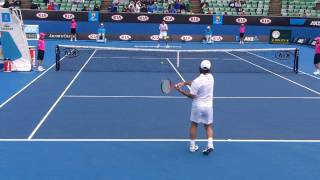 Fabrice Santoro warms up for last match [upl. by Inessa]