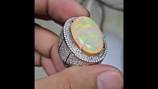 Natural Rainbow Yellowish White Opal Kalimaya Ethiopia No Treatment 2112 carats Certificate MRI lab [upl. by Terese]