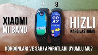 Mi Band 8 vs Mi Band 7 Hızlı Karşılaştırma [upl. by Llevel137]