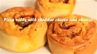 Pizza rolls with cheddar cheese and chorizo recipe [upl. by Rawdin727]