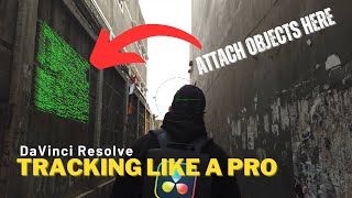 Attach objects to wall effect  DaVinci Resolve Tracking Tutorial  Planar Tracker [upl. by Aehsan66]