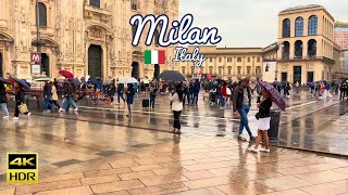 Milan Italy 🇮🇹  A Luxurious Rainy Masterpiece  4k HDR 60fps Walking Tour ▶200min [upl. by Wells]