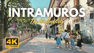 Whats Inside this Walled City in Manila  Walking Tour of INTRAMUROS  4K  Manila Philippines [upl. by Ahsiekahs]