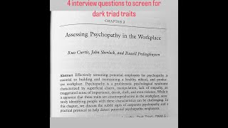 4 Interview Questions to screen for Dark Triad Traits [upl. by Almallah223]