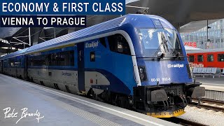 TRIP REPORT  CD railjet  Economy vs First class  Vienna to Prague [upl. by Orlan]