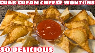 Easy Crab Cream Cheese Wontons Recipe Better than take out  wontons [upl. by Nylrak]