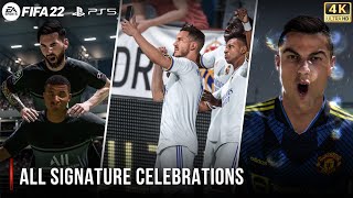 FIFA 22  All Signature Celebrations  PS5™ 4K 60FPS [upl. by Mcclary]